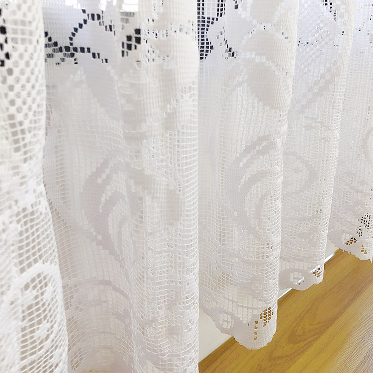 주문 연약한 거실 훈장 직물 백색 인쇄 각자 수를 놓은 투명한 폴리에스테 직물 커튼