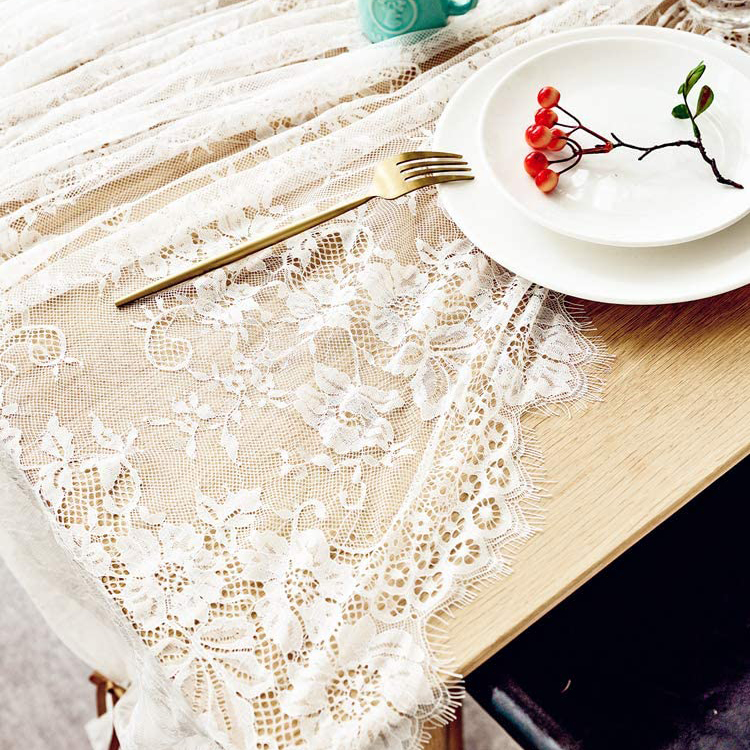파티 웨딩 폴리 에스터 화이트 커버 레이스 꽃 식탁 테이블 천으로 패브릭